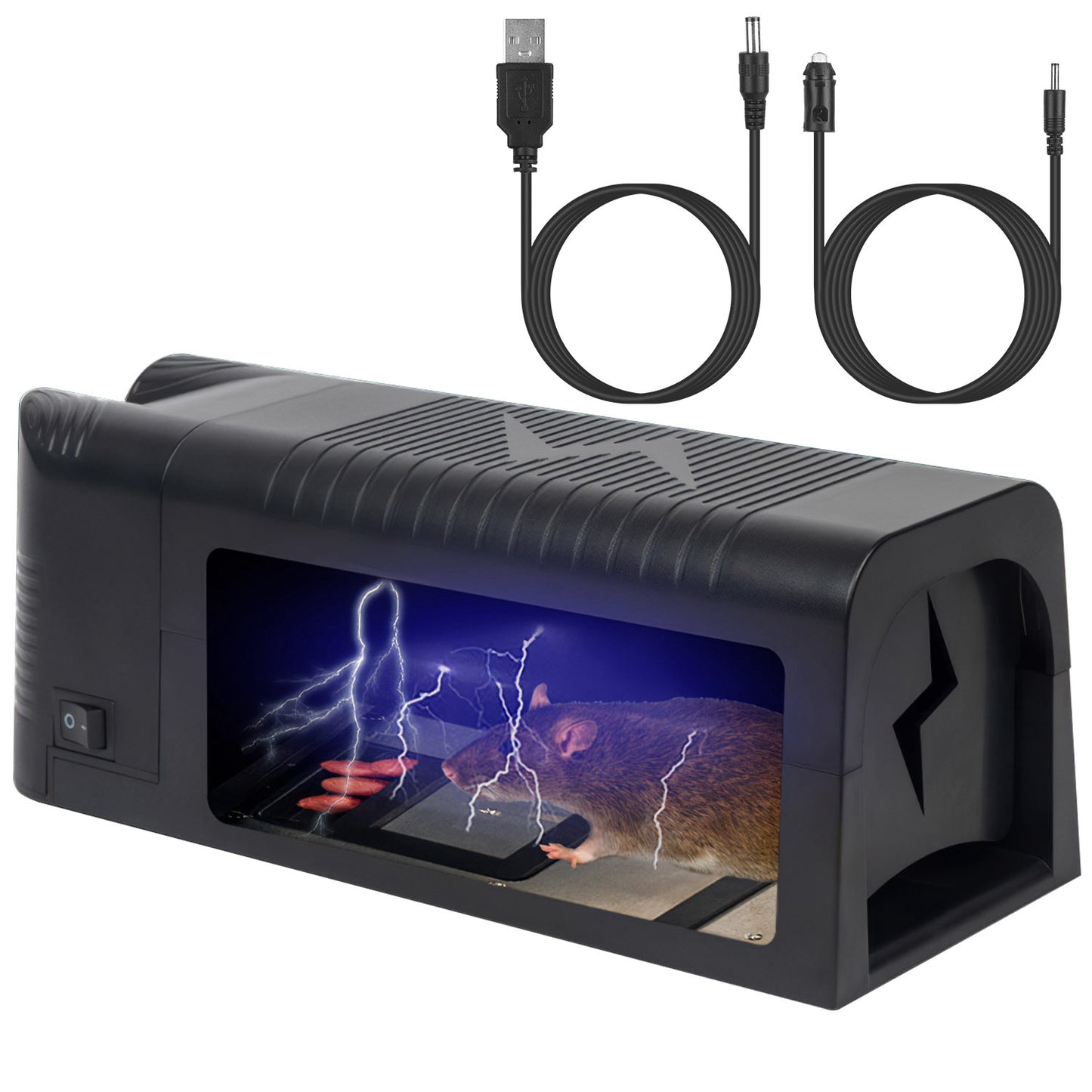 1Pc Electric Rat Trap Reusable Mice Trap Rodent Zapper Indoor Pest Control Rechargeable Shock Mice Killer With 1800V High Voltage For Home