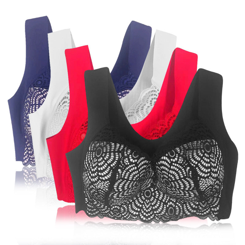 Europe And The United States Large Size Bra Sexy Lace Bra Large Chest Small Accessory Breast Sports Underwear Spot Wholesale