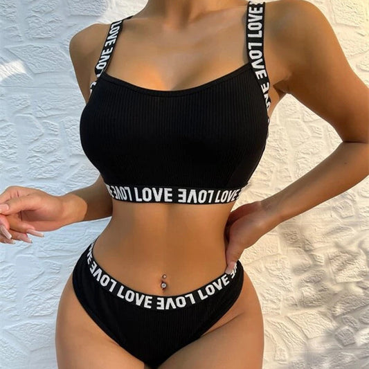 Lingerie Mesh Knitted Push Up Bras Two-piece Set