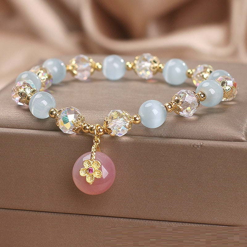 Chinese Style Light Luxury High Sense Yanyuan Agate Peace Buckle Pendant Bracelet