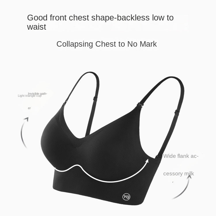 Beautiful Back Traceless Vest Underwear Women&#039;s Small Chest Gather-up Shown Large Matching Comfortable Comfortable Comfortable Bra Without Steel Ring