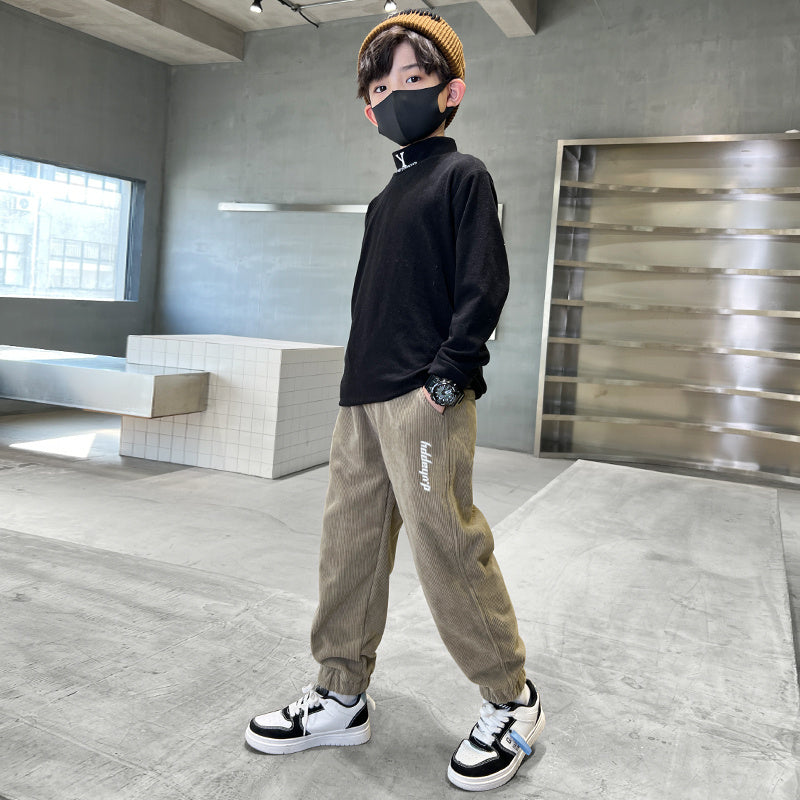 Children's Pants, Boys' Pants, Spring And Autumn Collection 2025 New Style Wholesale, Large Children's Sports Pants, Export Long Pants, Trendy Corduroy Cross-border