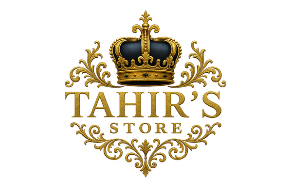 Corrected luxury logo with proper spelling for Tahir's store