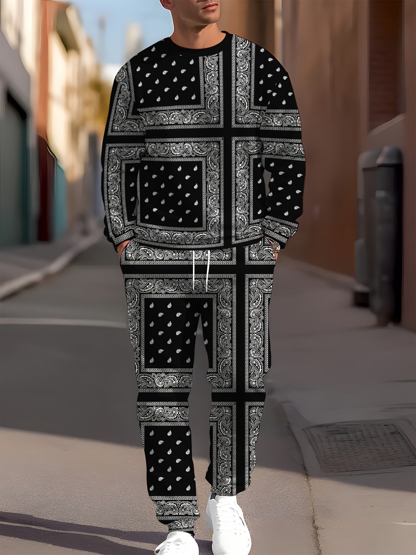 Fashion Simple Printing Sports Leisure Men's Suit