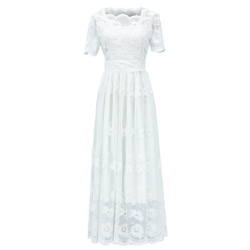 New Lace Dress Women's Summer Large Swing Fairy Beach