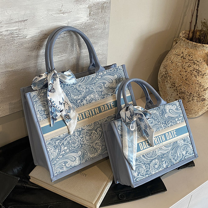 Women's Versatile Printed Hard Bottom Three-dimensional Tote Bag